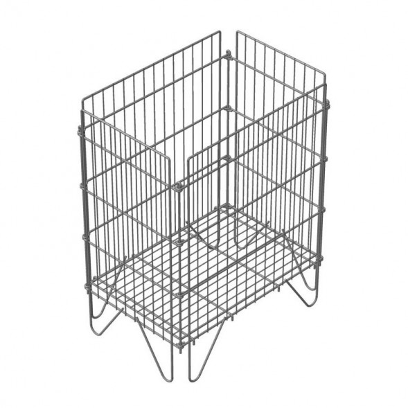 Корзина для распродаж 400х600х780  цинк/хром (переставная полка, мелкая ячейка)