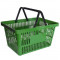 Корзина покупательская пластиковая 20 л 2 ручки зелёная