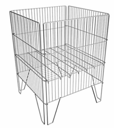 Корзина для распродаж 600х600х780 цинк/хром (переставная полка, мелкая ячейка)