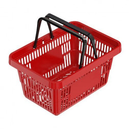Корзина покупательская пластик 20 л 2 ручки красная
