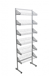 Стойка прикассовая 6 корзин 600х200х1800 белая